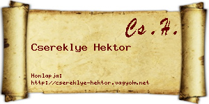 Csereklye Hektor névjegykártya